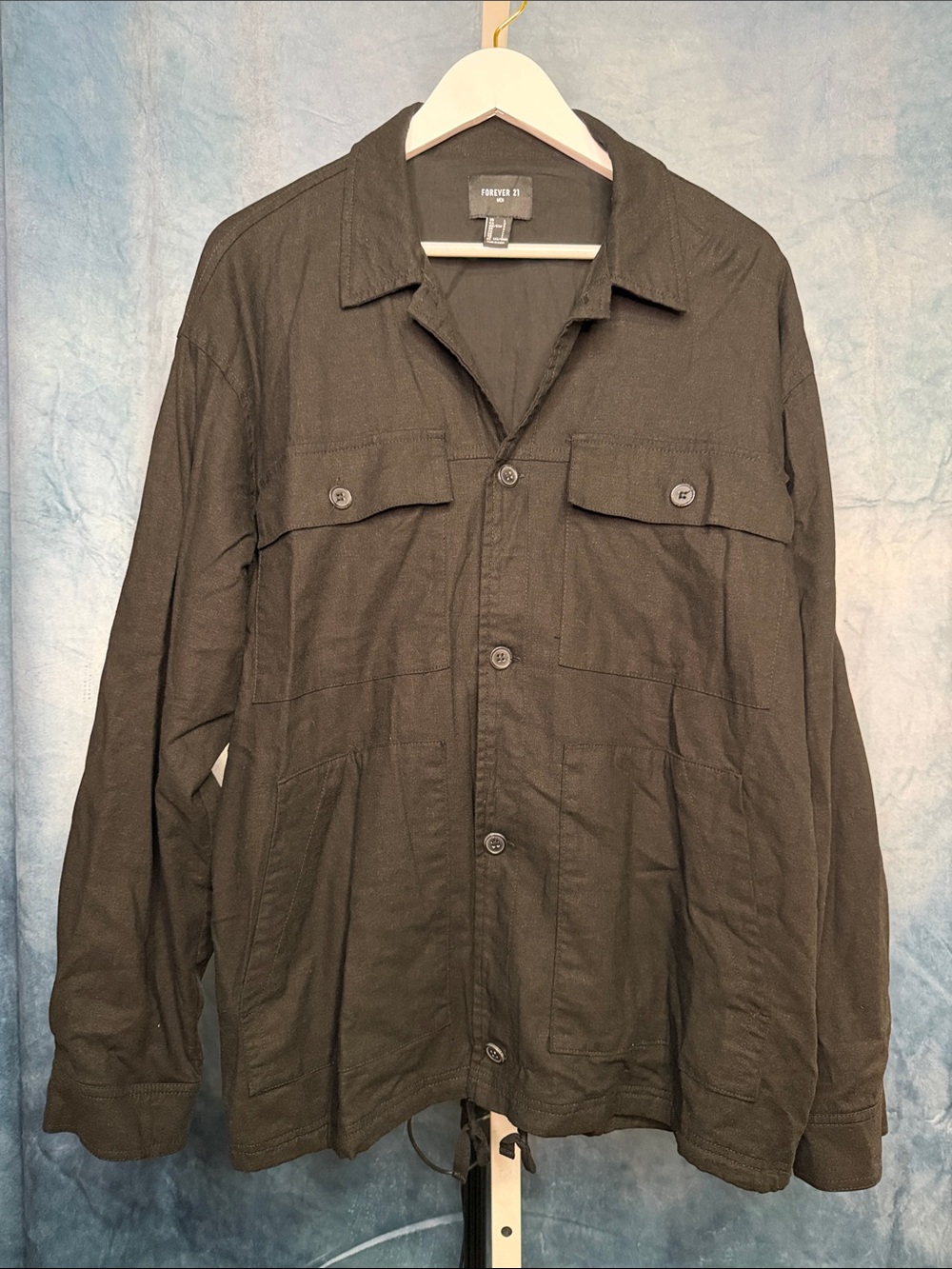 Forever 21 Men's Dark Olive Military Field Jacket Size Large